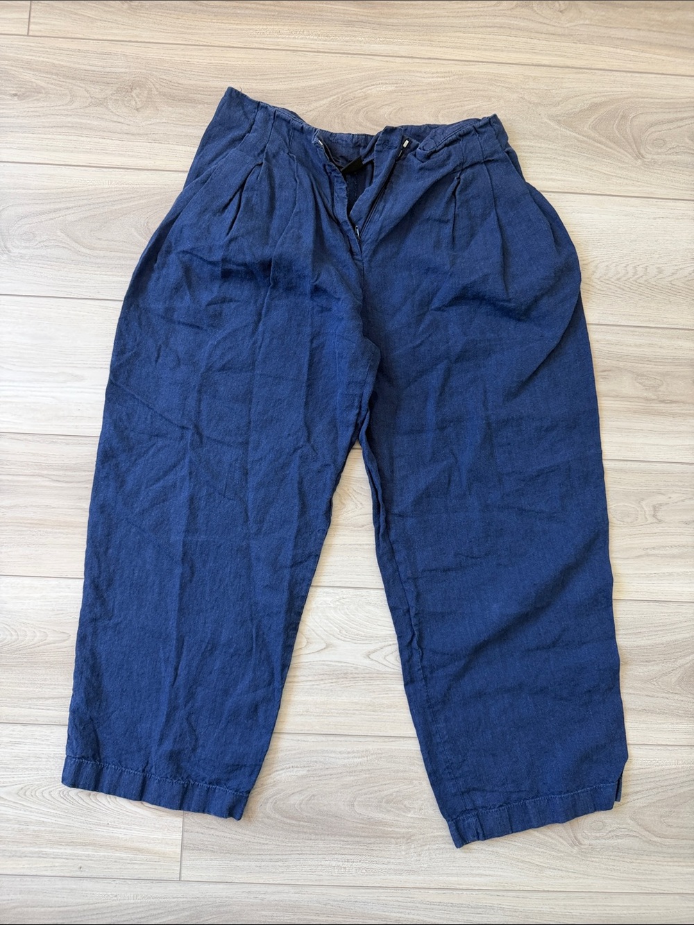 Massimo Dutti Navy Relaxed Tapered Chinos